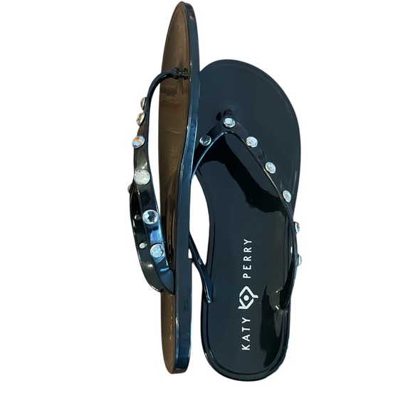Katy Perry Black Sandal with Rhinestones - Size 8 - Picture 5 of 5